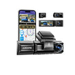 Dashcam Triple Caméra 2,5K – Avant, Intérieur, Arrière, GPS, Wi-Fi, Carte SD 64 Go