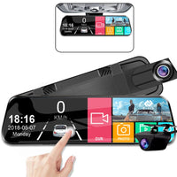Rétroviseur Dashcam Full HD 1080P – Écran Tactile 10 Pouces, Avant Arrière, Carte SD 128 Go
