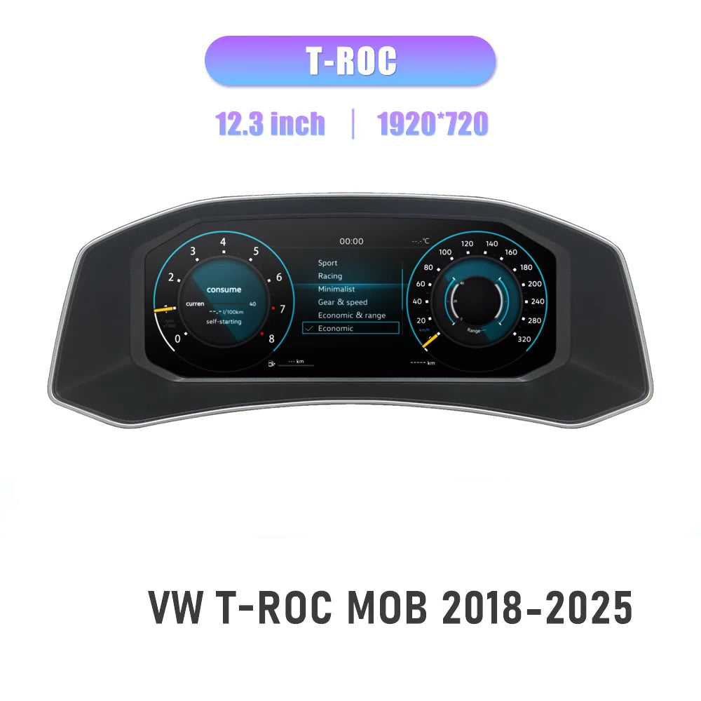 Digital Cockpit Volkswagen T-Roc compteur numérique HD 2018-2025