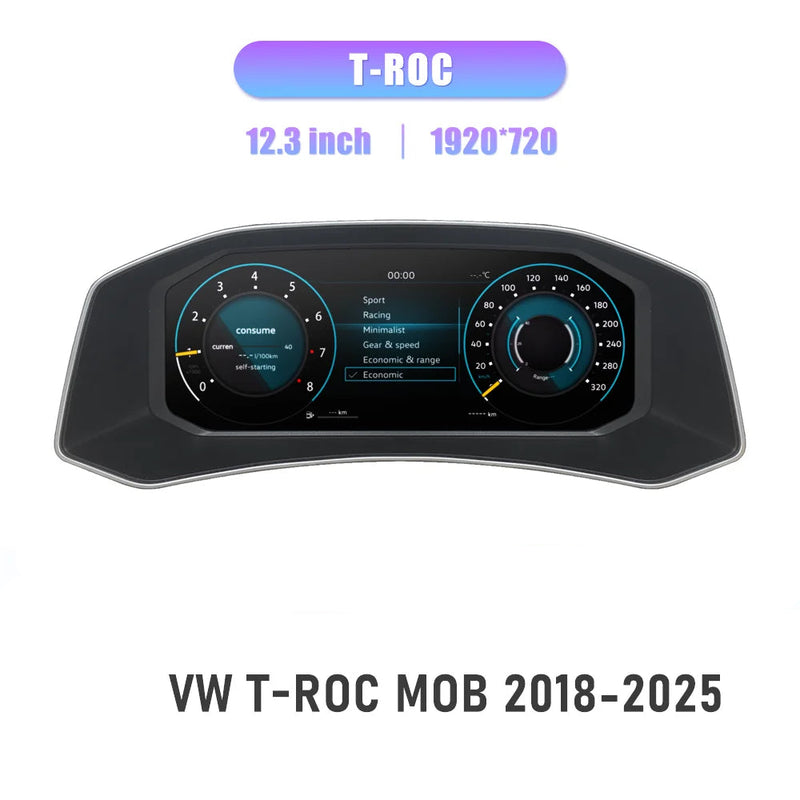 Compteur Digital Volkswagen T-Roc (2018-2025) – Écran 12,3 pouces