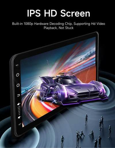 Écran Appui-Tête Android IPS 10 Pouces CarPlay WiFi Bluetooth