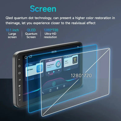 Écran Appui-Tête Android IPS 10 Pouces CarPlay WiFi Bluetooth