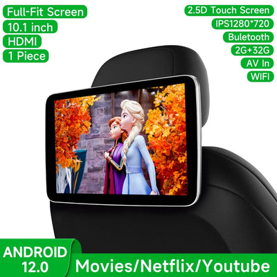 Écran Appui-Tête Android IPS 10 Pouces CarPlay WiFi Bluetooth