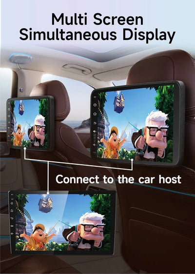 Écran Appui-Tête Android IPS 10 Pouces CarPlay WiFi Bluetooth