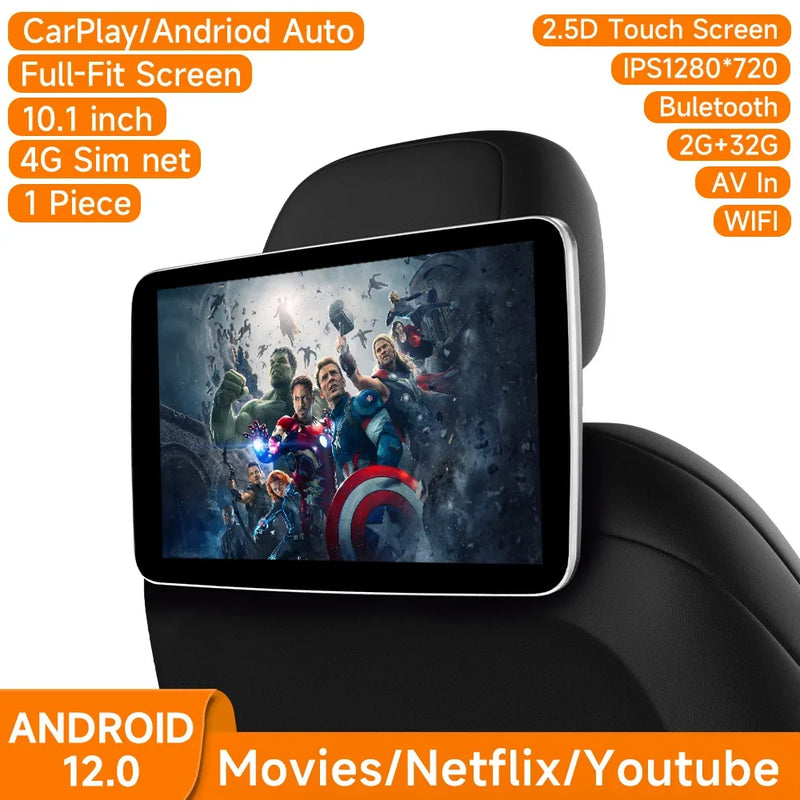 Écran Appui-Tête Voiture Android CarPlay – 10,1 et 11,6 Pouces, Wi-Fi, Bluetooth, vue 34