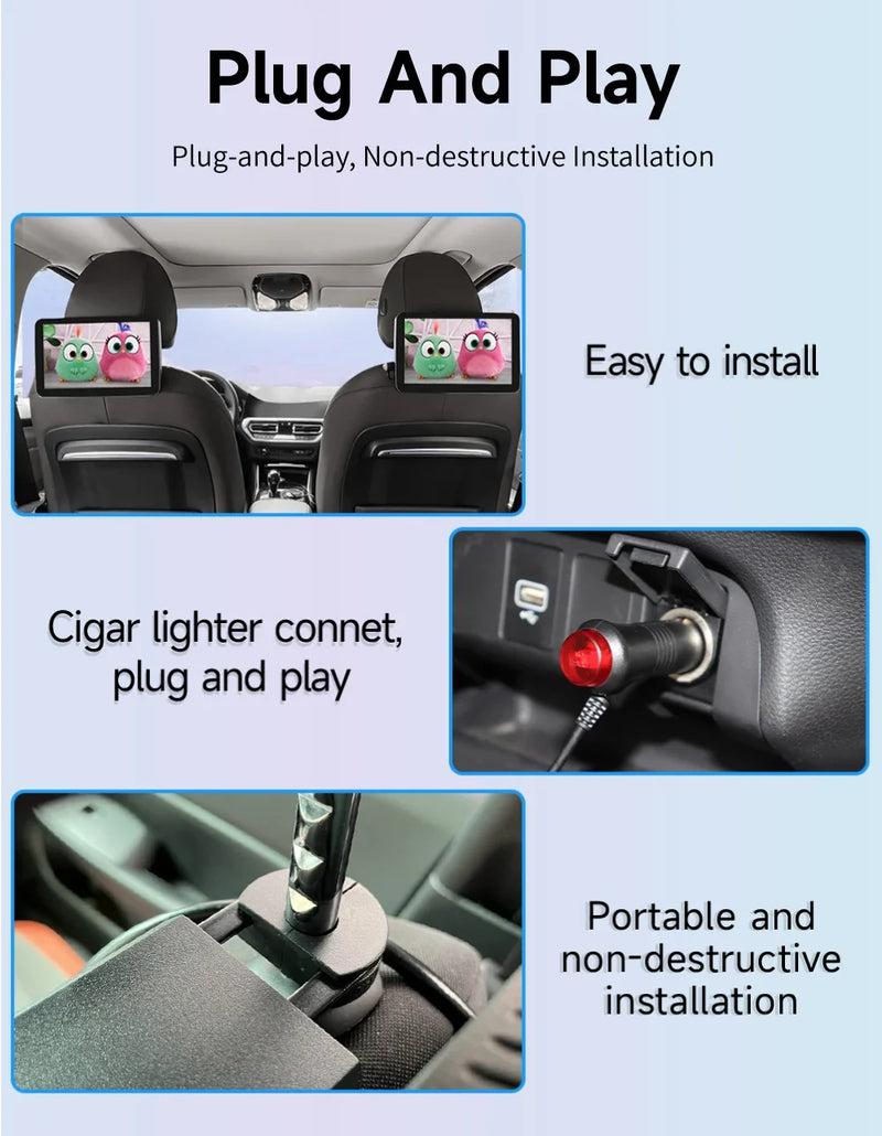 Écran Appui-Tête Voiture Android CarPlay – 10,1 et 11,6 Pouces, Wi-Fi, Bluetooth, vue 18