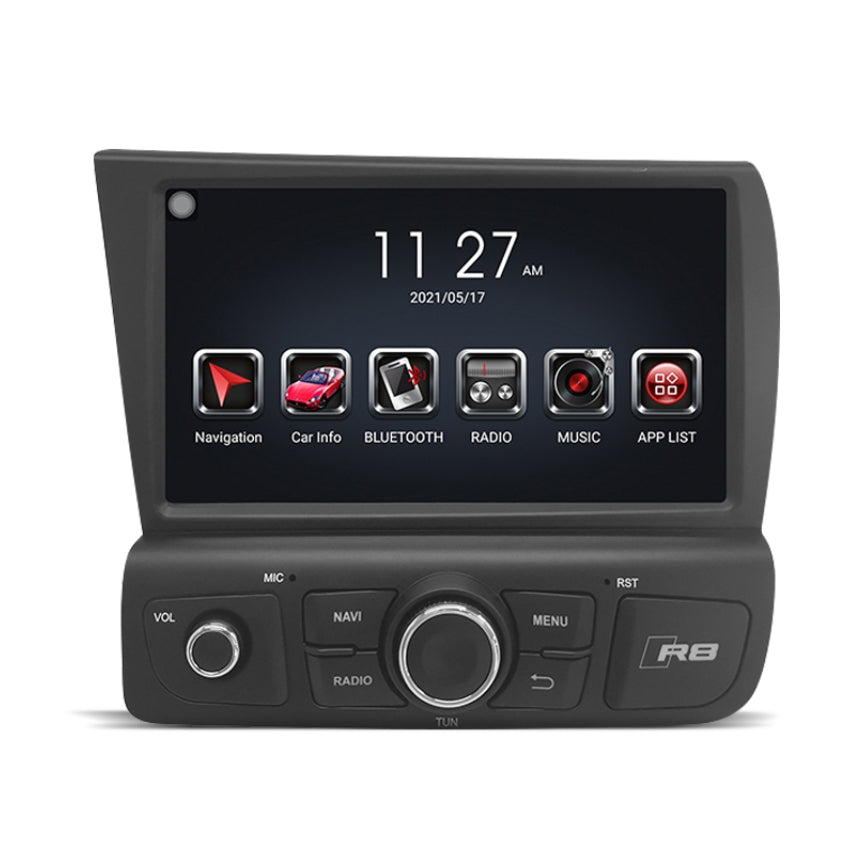 CarPlay Audi R8 Type 42 vue de face, écran tactile HD installé