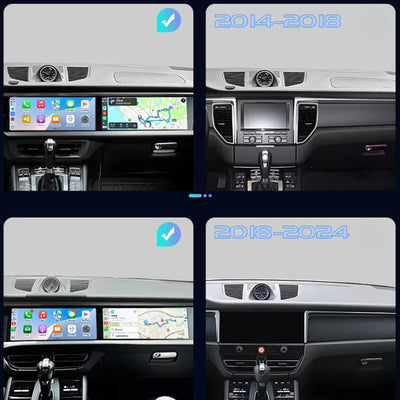 Becquet Voiture Écran CarPlay Double pour Porsche Macan, 2GB/32GB