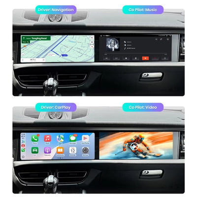 Becquet Voiture Écran CarPlay Double pour Porsche Macan, 2GB/32GB