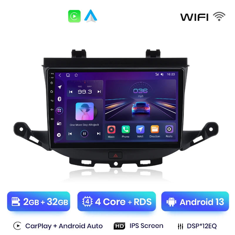 Écran Opel Astra K CarPlay autoradio 9 pouces IPS DSP
