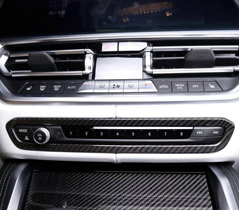 Garniture Carbone BMW M3 G80 et M4 G82 – 2 cadres de console centrale et d'éclairage, vue 5