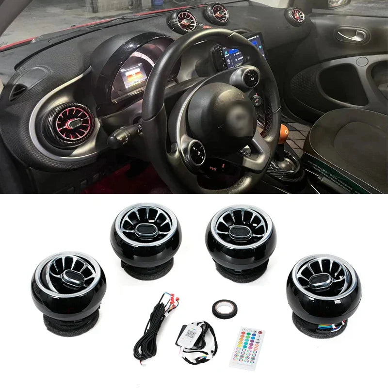 Mercedes-Benz Kit 4 Garnitures de Ventilation Turbo Tableau de Bord