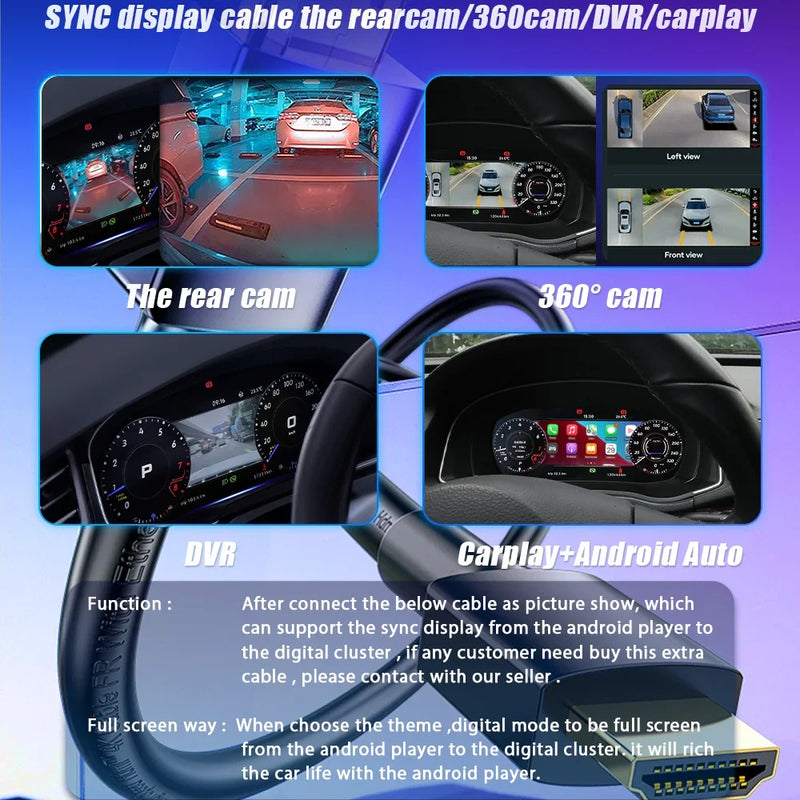 Compteur Digital Audi A1 8X (2010-2018) – Écran 10,25 pouces, CarPlay sans fil, vue 3