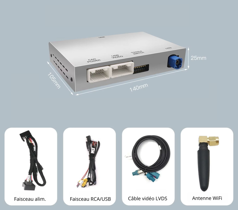 Boîtier CarPlay Citroën C4 II Berline (2012-2017) – SMEG et SMEG+, écran d'origine conservé, vue 8