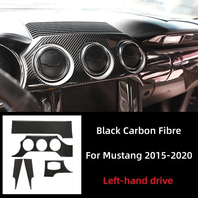 Sticker Tableau de Bord Ford Mustang GT (2015-2020) – Aspect carbone rouge ou noir, vue 8