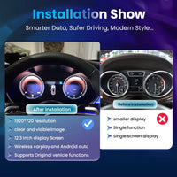 Compteur Digital CarPlay Mercedes ML GLE W166, GL GLS X166 (2011-2018) – Écran 10,25 pouces, vue 2