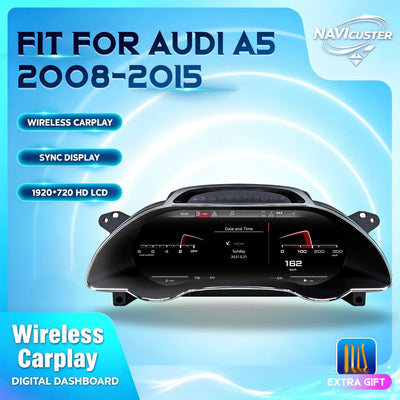Navicluster Tableau de Bord Numérique Audi A5 2008-2015, Écran 12,3 Pouces
