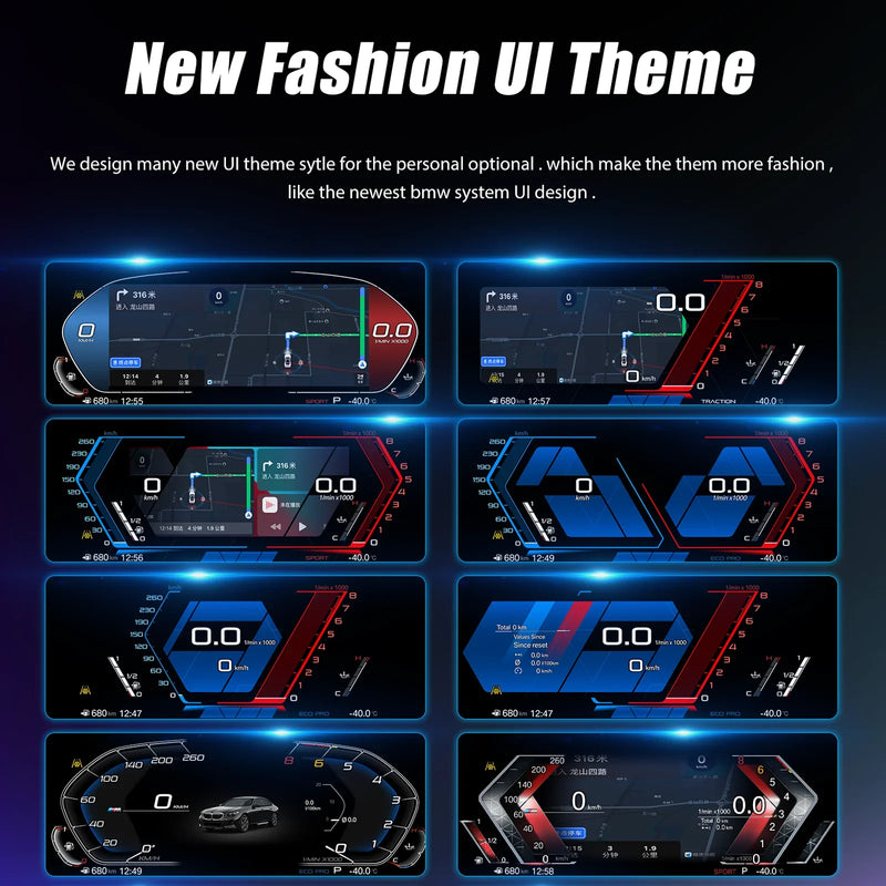 Compteur Digital BMW F30 F31 F32 F33 F34 F36 (2013-2020) – 12,3 pouces, HUD, CarPlay sans fil, vue 4