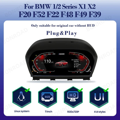 Tableau de Bord Numérique BMW Série 1 2 F20 X1 X2 CarPlay