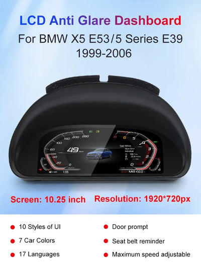 BMW E39 X5 E53 Tableau de Bord Numérique LCD CarPlay