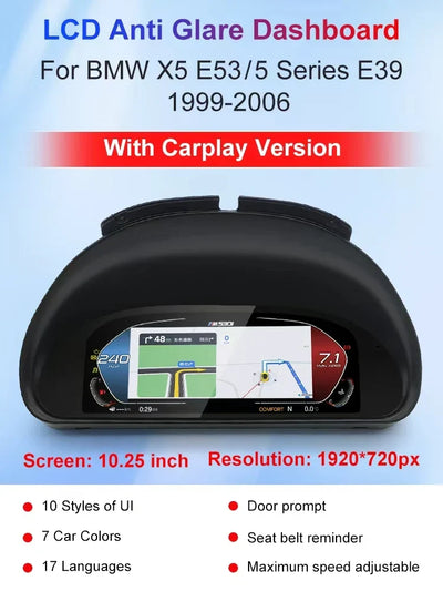 BMW E39 X5 E53 Tableau de Bord Numérique LCD CarPlay
