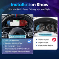 Compteur Digital CarPlay BMW X3 X4 X5 X6 (F25 F26 F15 F16) – Écran 12,3 pouces, sans HUD, vue 3