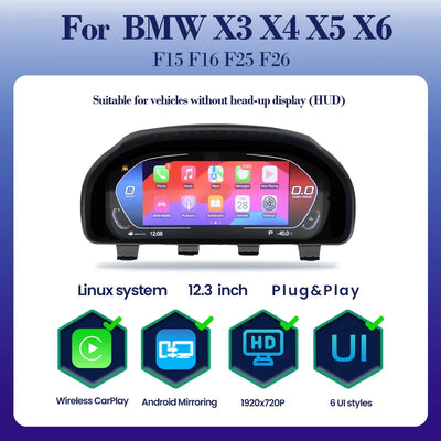 Tableau de Bord Numérique pour BMW X3, X4, X5, X6