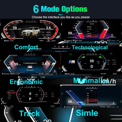 BMW F10/F15/F16/F25/F02/F07 Tableau de Bord Numérique, Cockpit Virtuel, Nouvelle Interface