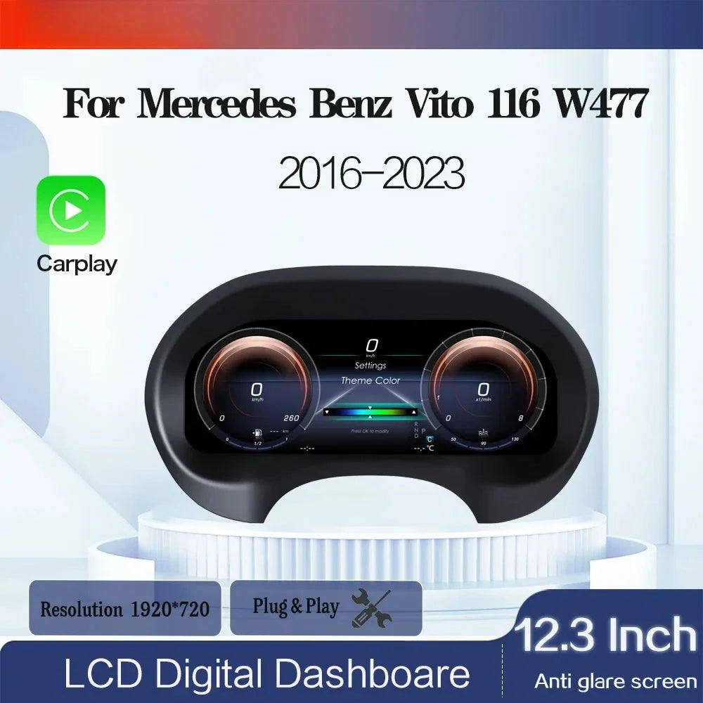 Tableau de Bord Numérique Mercedes-Benz Vito W447 12,3 Pouces CarPlay
