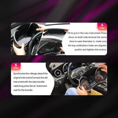 Face arrière du tableau de bord numérique Mercedes W204 avec connecteurs NTG4.0
