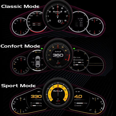 Face arrière du tableau de bord numérique Porsche 911 991 avec connecteurs d'origine