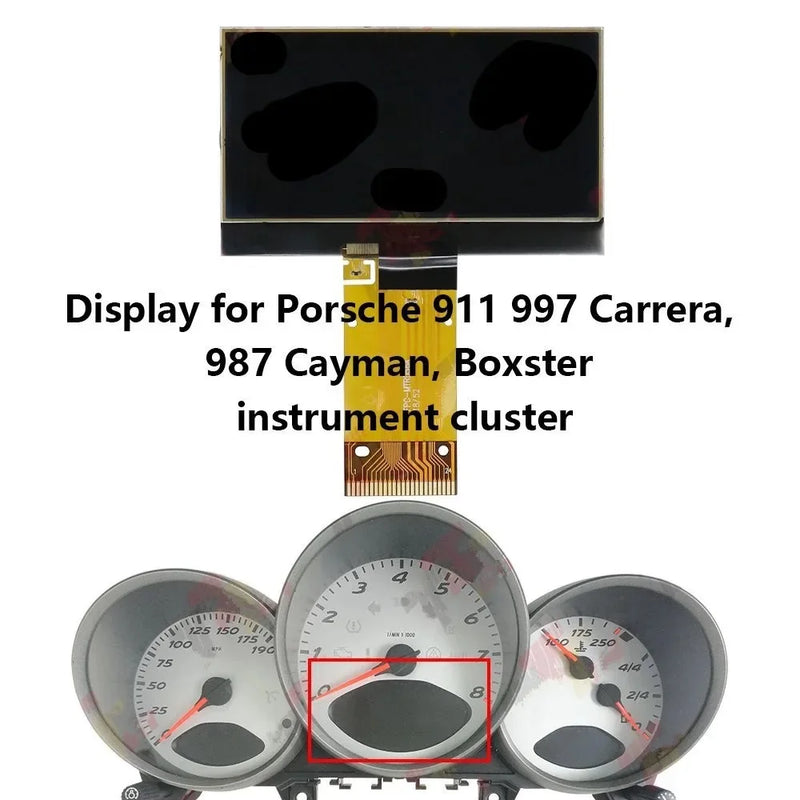Écran LCD Compteur Porsche 997 et 987 – Afficheur de Remplacement, vue 3
