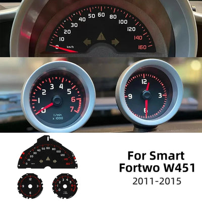 Smart Fortwo 451 Compteur de Vitesse Style Course, Kit 3 Pièces