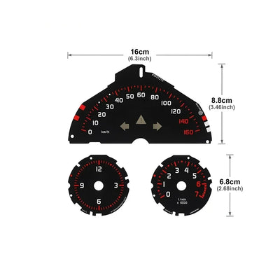 Smart Fortwo 451 Compteur de Vitesse Style Course, Kit 3 Pièces