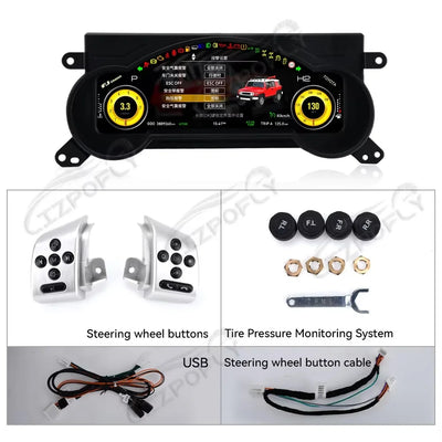 Toyota Land Cruiser FJ 2007-2022 Tableau de Bord Numérique 12,3 Pouces