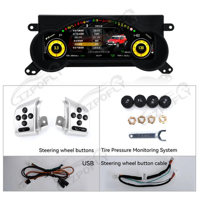 Toyota Land Cruiser FJ 2007-2022 Tableau de Bord Numérique 12,3 Pouces