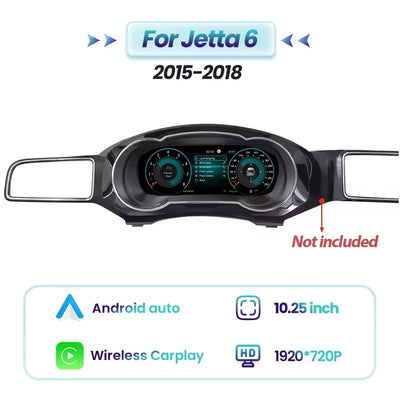 Tableau de Bord Numérique 12,3 Pouces pour VW Golf 7 Jetta Tiguan