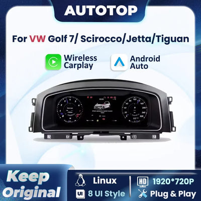 Tableau de Bord Numérique 12,3 Pouces pour VW Golf 7 Jetta Tiguan