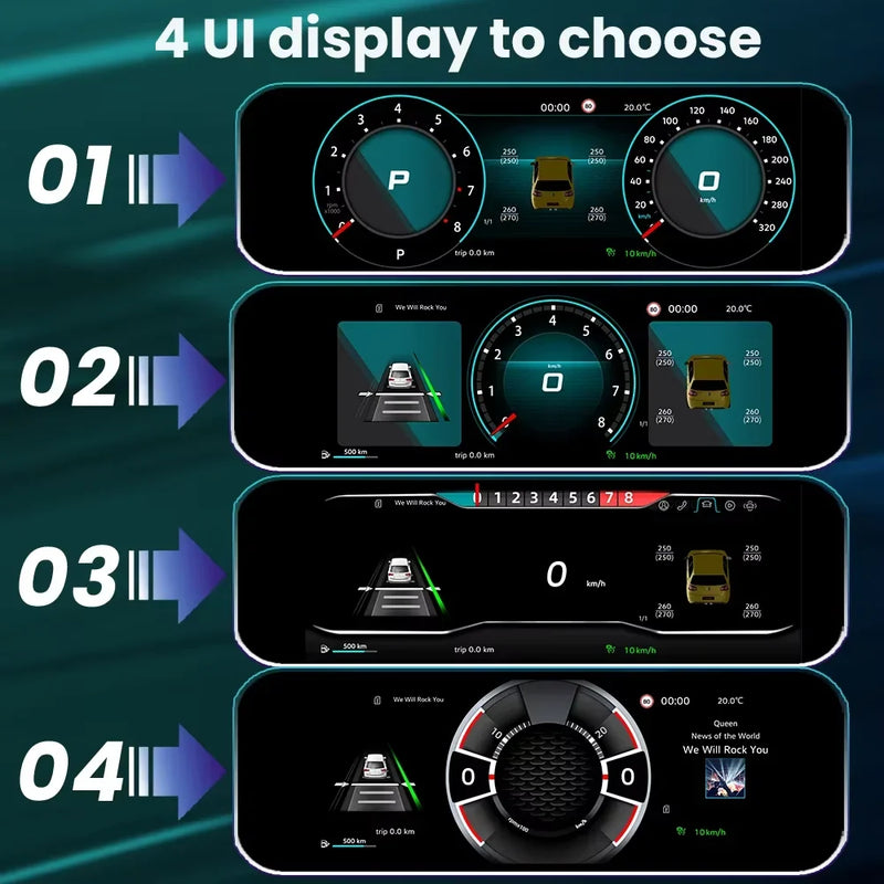 Compteur Digital Volkswagen Golf 7, Jetta, Tiguan et Scirocco – 12,3 pouces, CarPlay sans fil, vue 4