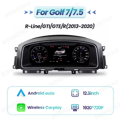 Tableau de Bord Numérique 12,3 Pouces pour VW Golf 7 Jetta Tiguan