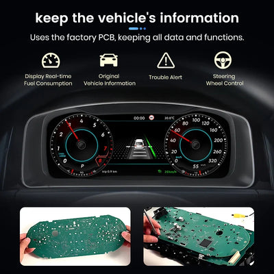 Tableau de Bord Numérique LCD pour VW Passat Golf Tiguan