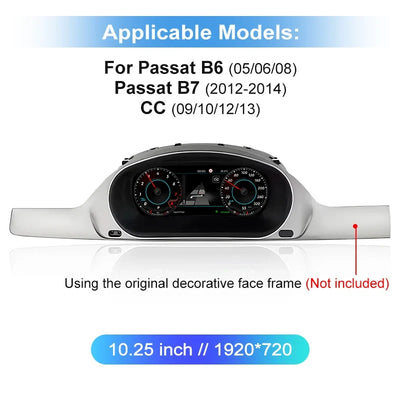 Tableau de Bord Numérique LCD pour VW Passat Golf Tiguan