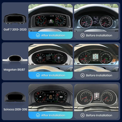Tableau de Bord Numérique LCD pour VW Passat Golf Tiguan