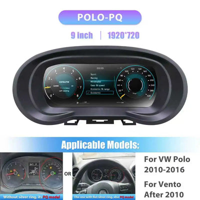 Volkswagen Polo 6R Vento Tableau de Bord Numérique 9 pouces CarPlay