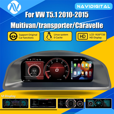 Combiné d'Instruments Numérique VW T5.1, Écran LCD, 2010-2015