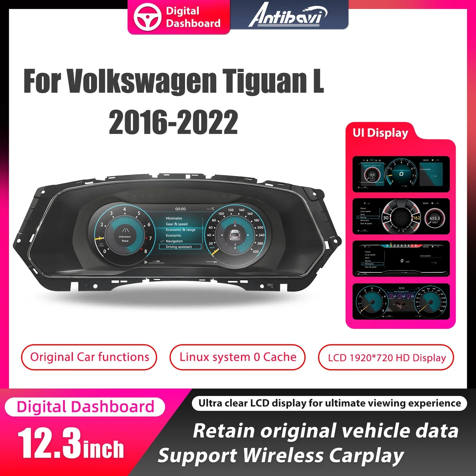 Volkswagen Tiguan L Tableau de Bord Numérique 2016-2022