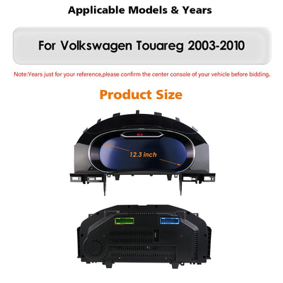 Combiné Instruments Numérique 12,3 Pouces VW Touareg 2003-2010