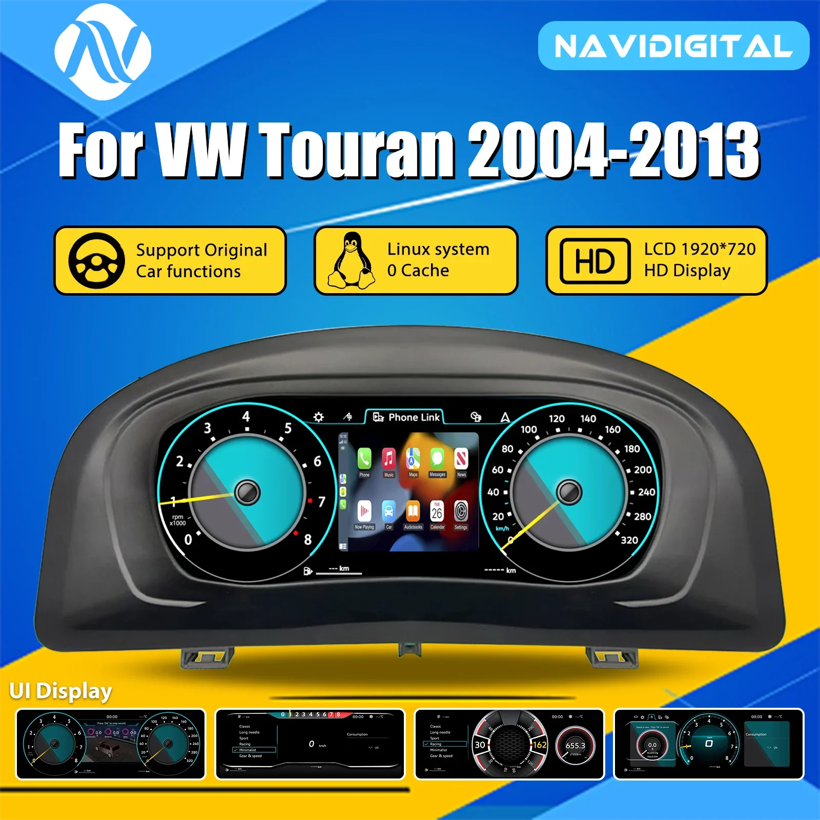 Volkswagen Touran Tableau de Bord Numérique Cockpit Virtuel 2004-2013