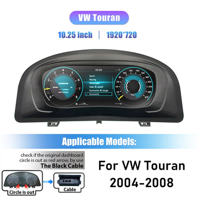 Volkswagen Touran Tableau de Bord Numérique Cockpit Virtuel 2004-2013