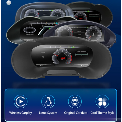 Virtual cockpit Audi Q5 vue de trois quarts sur fond studio